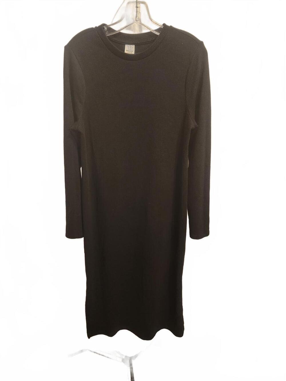 Time & tru Black Maternity Ribbed Long Dress. Womems Size Large. Great condition
